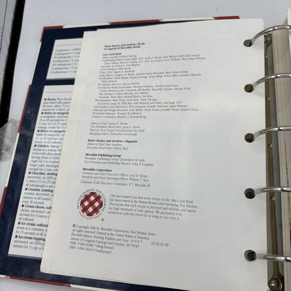 Better Homes & Gardens New Cook Book 5 Ring Binder 1996 Vintage - Picture 9 of 14